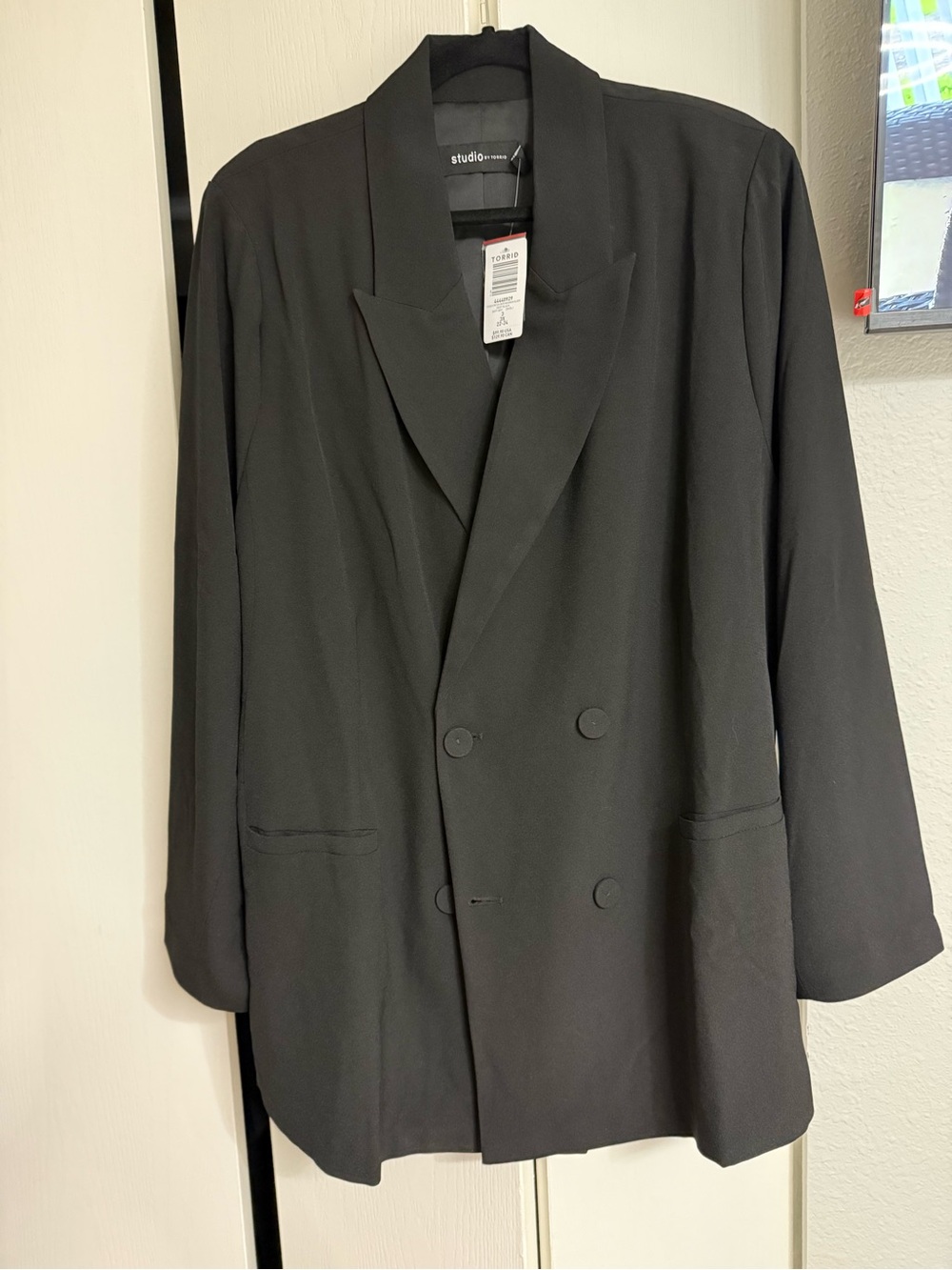 Studio Black Double-Breasted Sport Coat